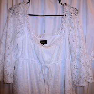 Laundry By Shelli Segal Crochet Lace Dress BOHO L